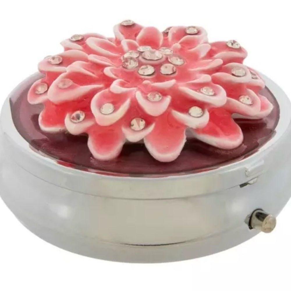 Pink Floral Compact Mirror